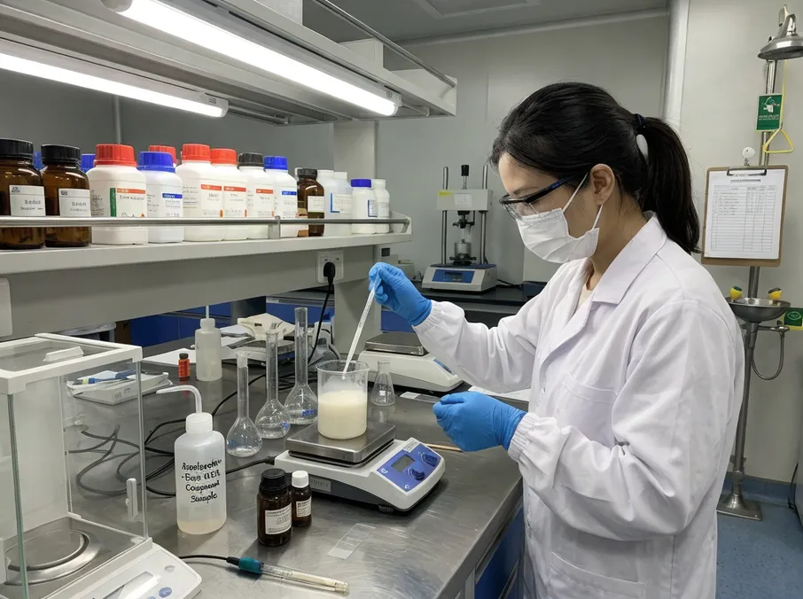 Accelerator-free nitrile glove formulation lab