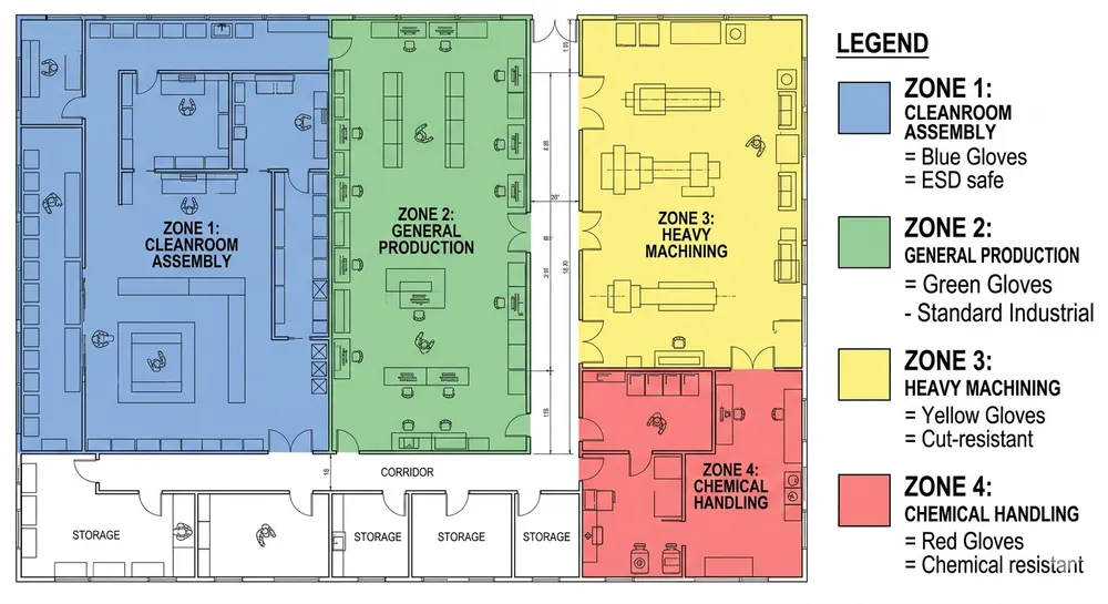 How Color-Coding with Blue Nitrile Gloves Reduces Cross-Contamination Risk in Food and Medical Facilities