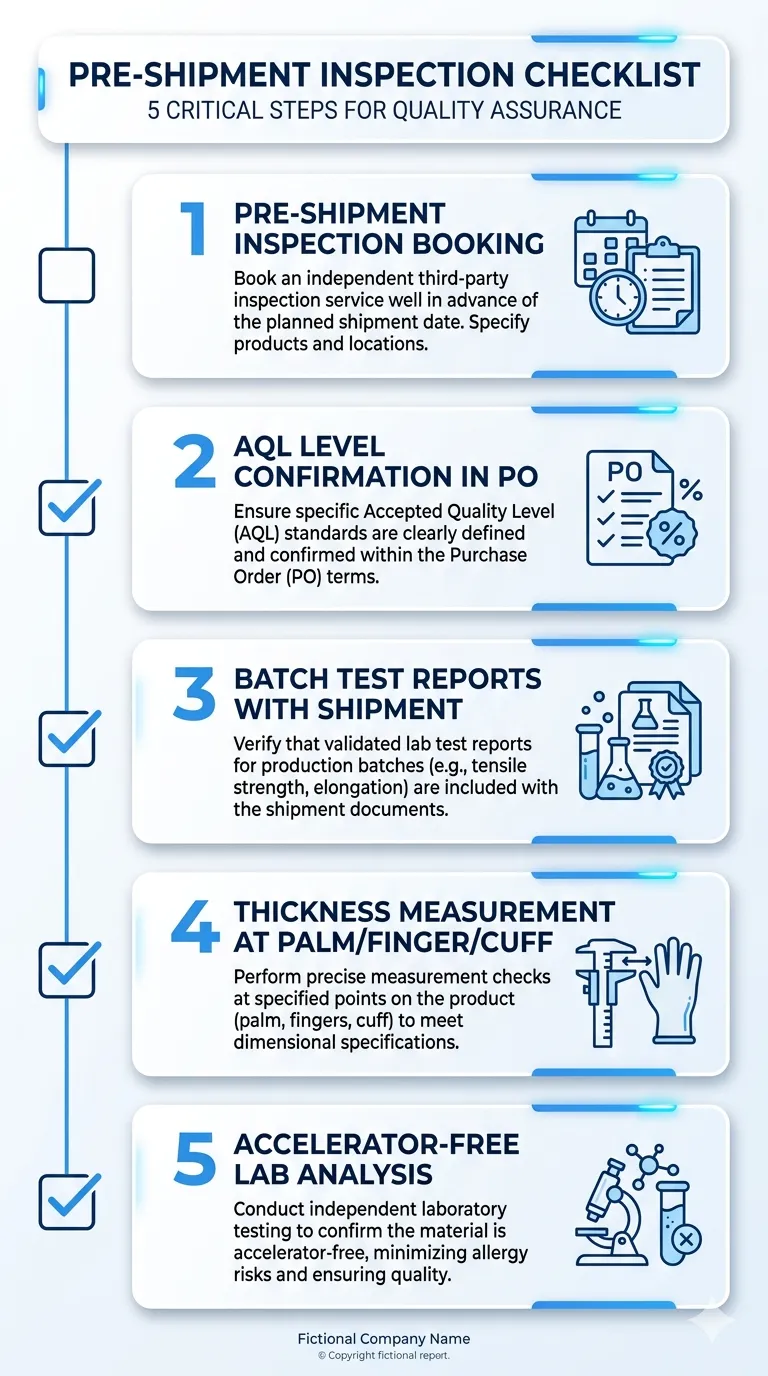 Factory-Direct Order Verification Checklist Pre-shipment verification checklist for factory-direct nitrile glove orders from China