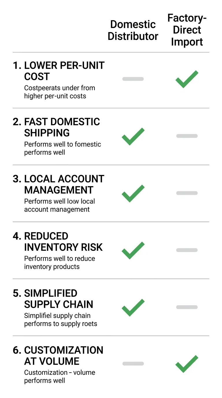 Sourcing decision checklist for blue nitrile glove buyers evaluating domestic distributor versus factory-direct import