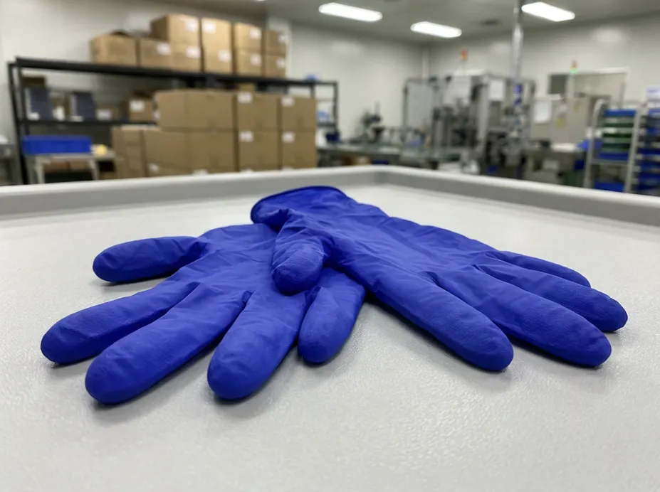 Cobalt blue nitrile gloves showing the deep saturated blue color
