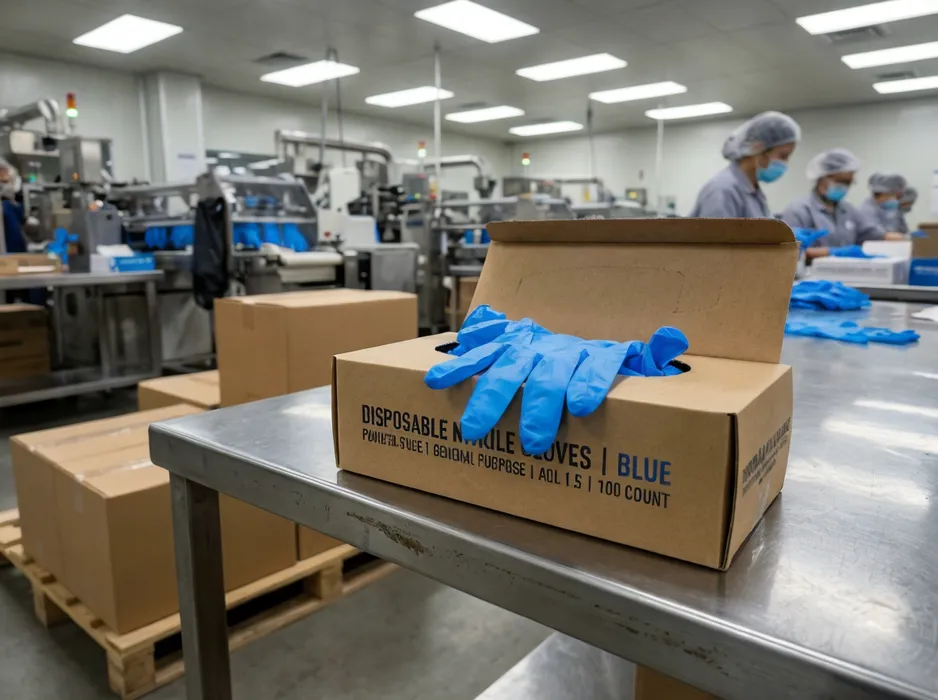 Disposable blue nitrile gloves — powder-free general-purpose SKU