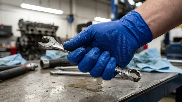 Textured Blue Nitrile Gloves