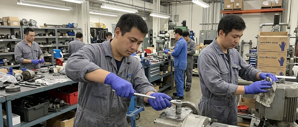 Industrial safety distribution — maintenance contractors and facilities management using indigo nitrile gloves