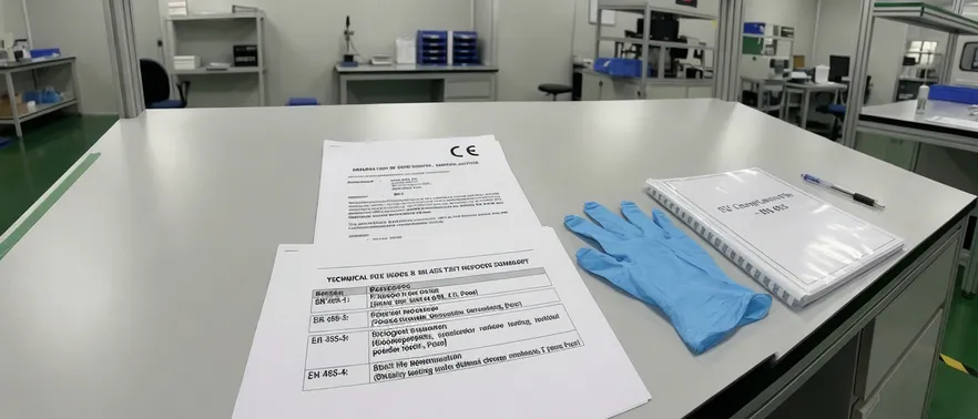 CE marking and EN 455 compliance documentation for EU medical glove market