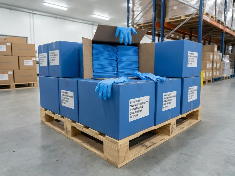 Blue nitrile examination gloves for dental practices and distributors