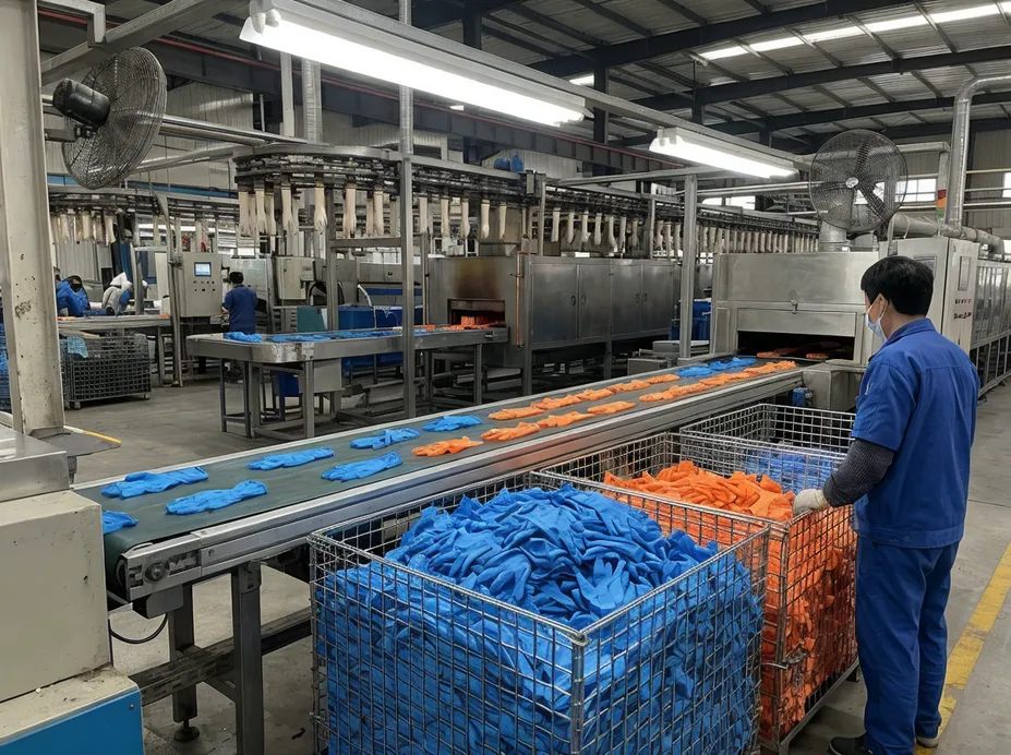 Powder free industrial nitrile gloves — 6-mil and 8-mil heavy gauge, factory direct from Weifang