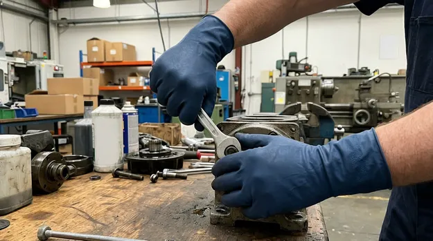 Powder free industrial nitrile gloves 6-mil 8-mil for chemical handling and automotive