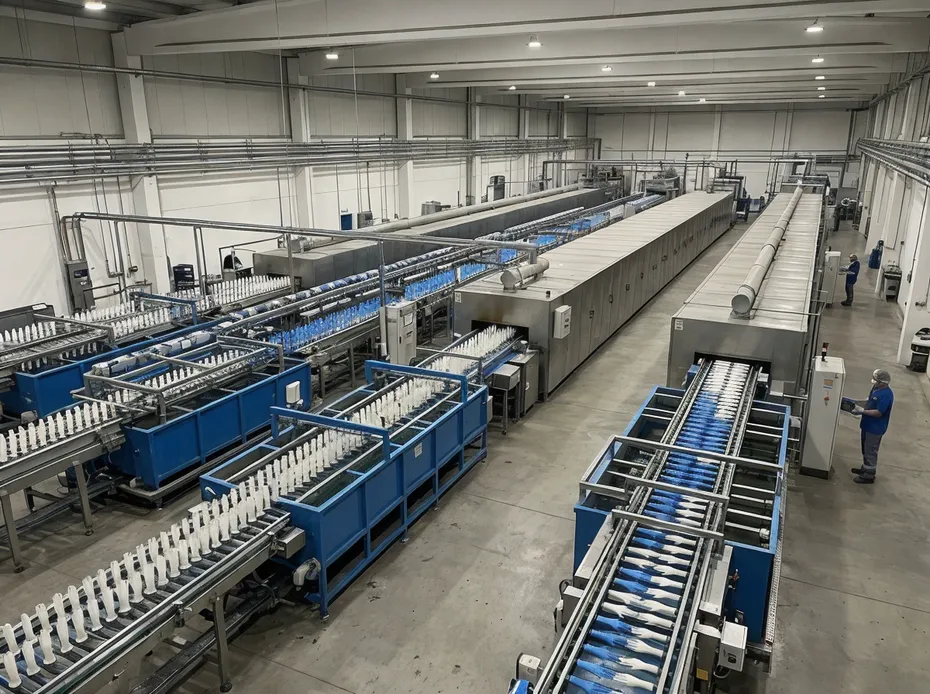 8 automated nitrile glove dipping lines at glovemfg 18000m² facility
