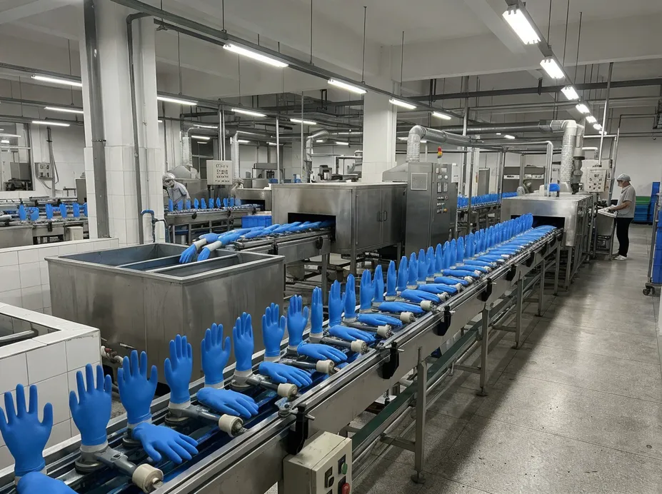 Powder-free nitrile gloves manufactured at glovemfg facility