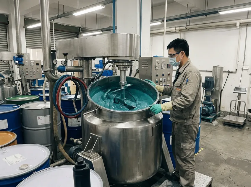 glovemfg in-house compound mixing for chemical resistant nitrile gloves