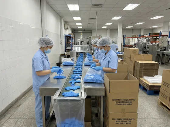 Accelerator-free nitrile gloves for nutraceutical and pharmaceutical-adjacent food manufacturing
