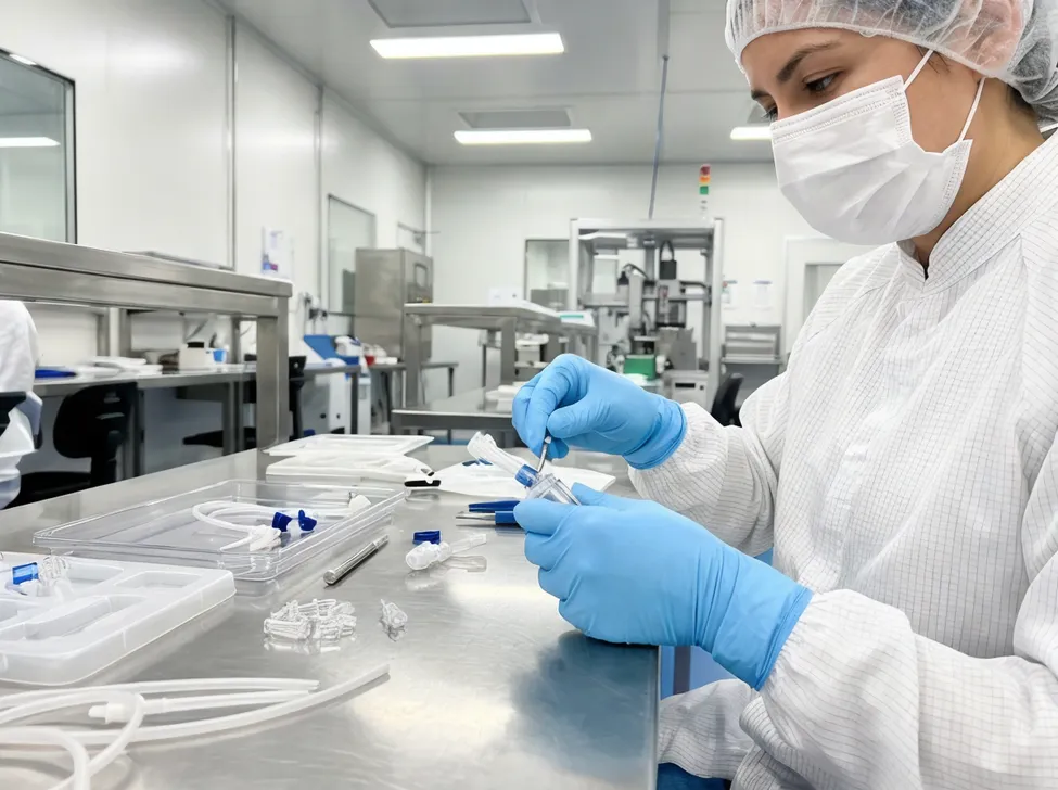 Accelerator-free nitrile gloves for pharmaceutical manufacturing and medical device assembly