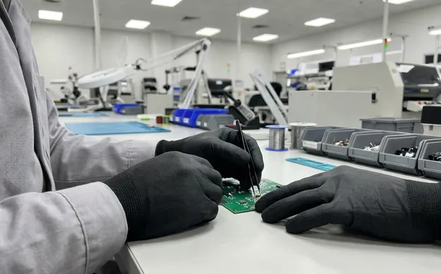 Textured fingertip industrial nitrile gloves precision assembly electronics