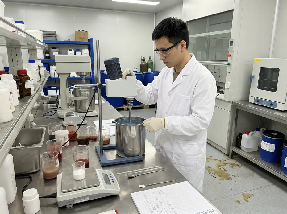 In-house nitrile compound mixing lab at glovemfg facility