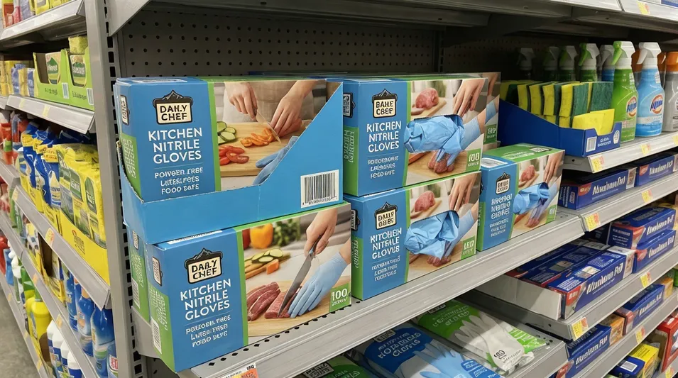 Retail food grocery private label kitchen gloves