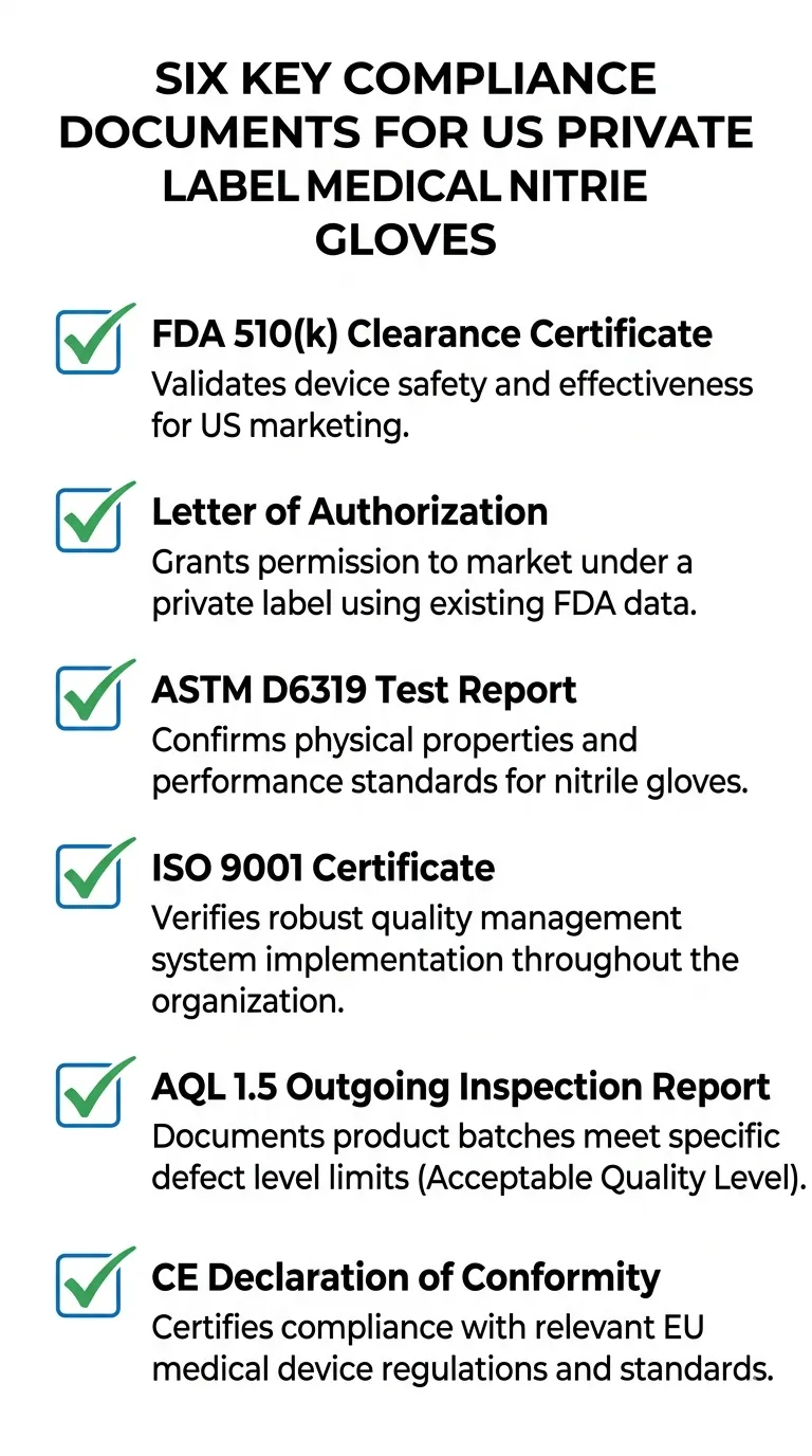 Private Label Medical Nitrile Gloves: OEM Specs, MOQ, FDA 510(k) and ASTM D6319 Compliance for US Distributors