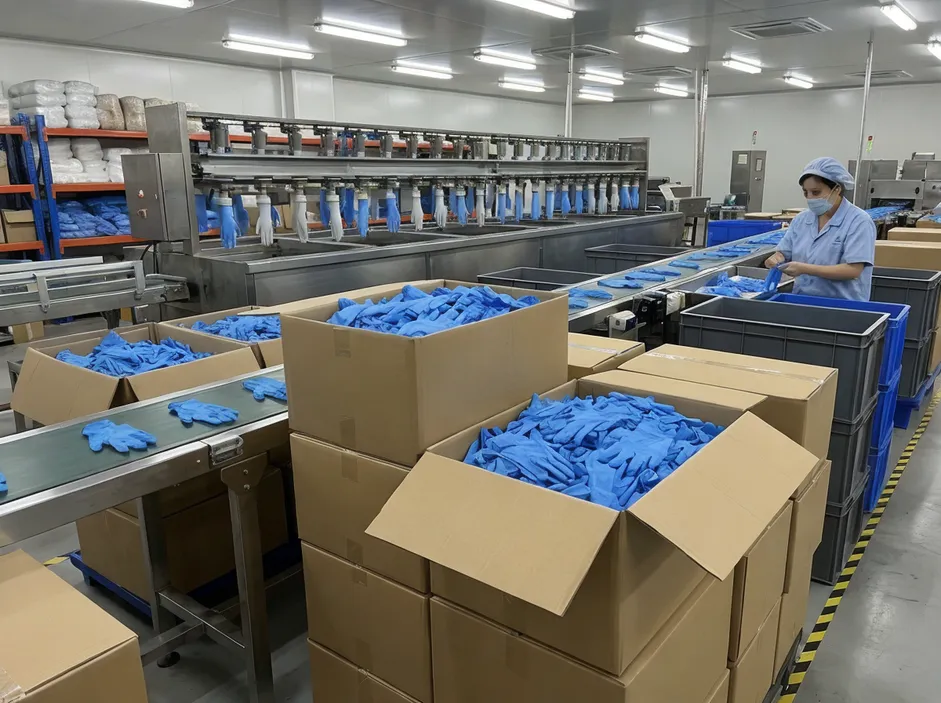 Blue nitrile medical examination gloves factory direct sourcing