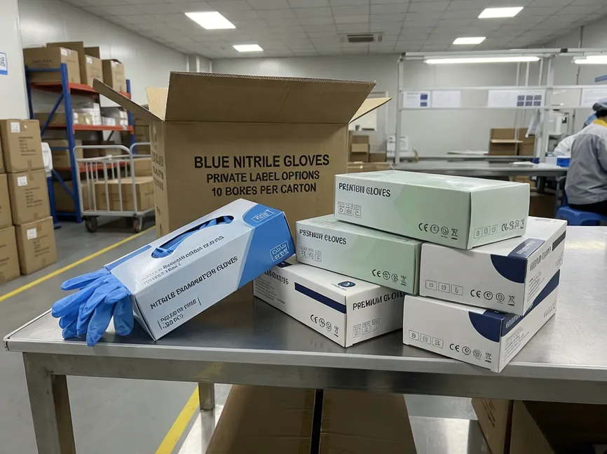 Private label nitrile glove packaging options for OEM buyers