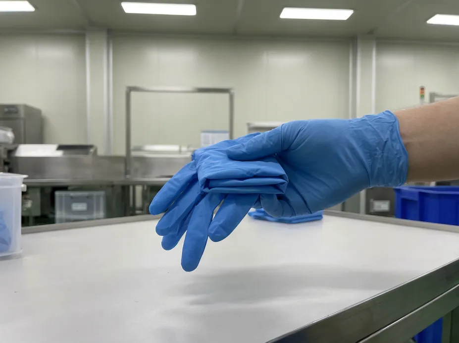 Disposable medical nitrile examination gloves — powder-free, blue, AQL 1.5 certified