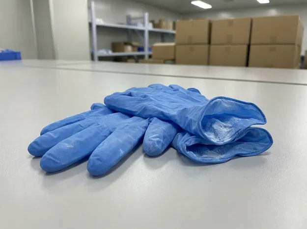 Powdered medical nitrile gloves