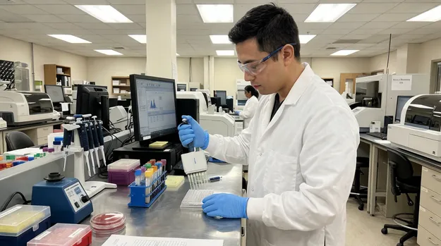 Hospital clinical laboratory nitrile glove use