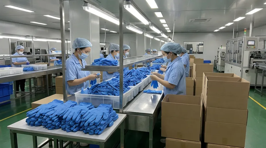 Laboratory nitrile glove mid-weight specification for chemical splash and extended wear