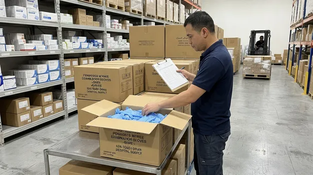 Middle Eastern healthcare distribution catalog for powdered and powder-free nitrile gloves