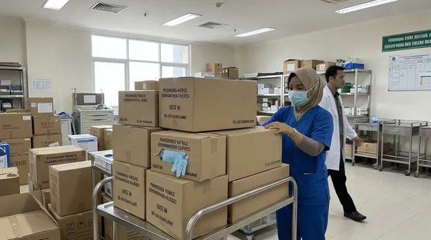 Southeast Asian hospital and clinic procurement for powdered examination gloves