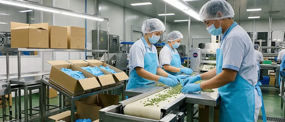 Food processing supply — food-contact compliant nitrile gloves