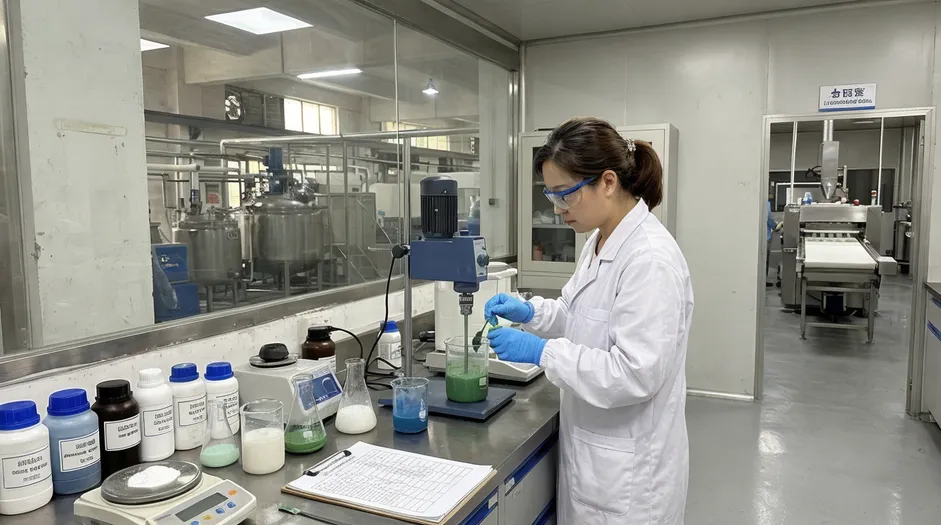 In-house nitrile compounding lab at glovemfg facility