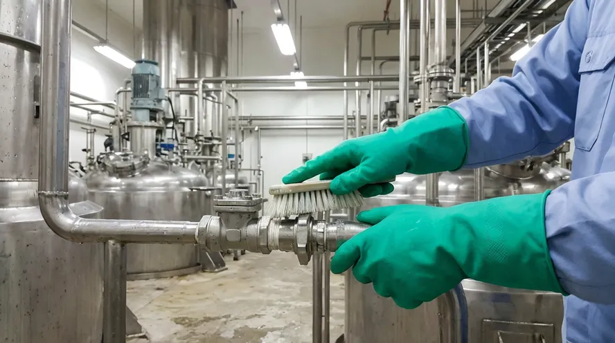 Green industrial nitrile gloves for chemical processing and automotive assembly