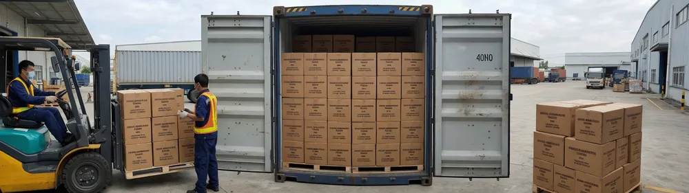 40HQ container loading for color nitrile gloves export