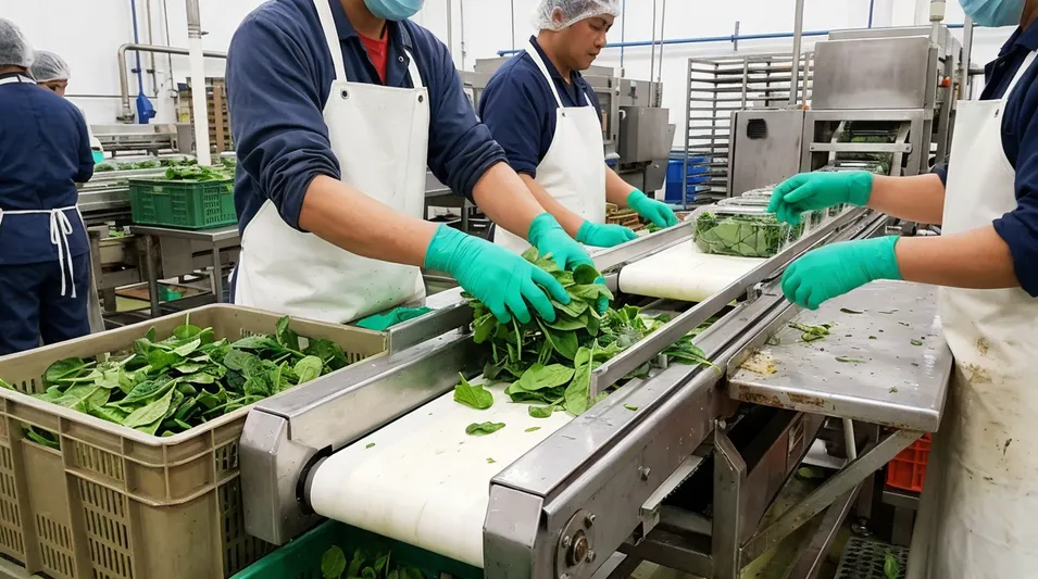 Green medical-grade nitrile examination gloves for clinical and food processing use