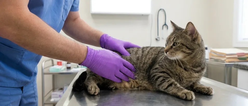 Purple nitrile gloves for veterinary clinical use